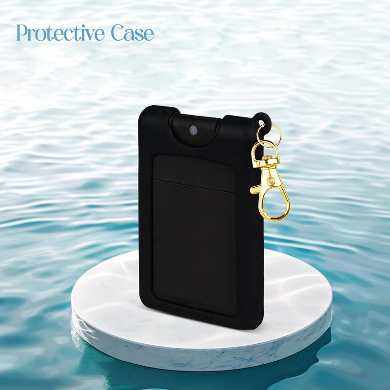 VANEST Silicone Case Compatible with Noshinku Pocket Hand Sanitizer, Protective Case with Keychain for Refillable Travel Size, Hand Sanitizer Spray Accessory (Black) - Image 3